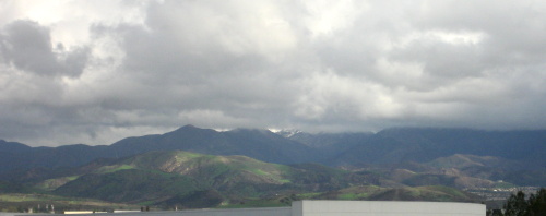 Green patchy hills