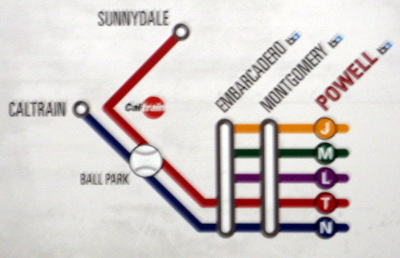 MUNI map to Sunnydale.