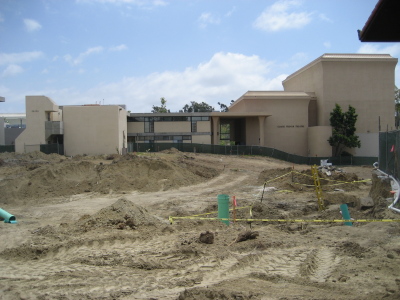 Expanse of dirt at the School of the Arts.