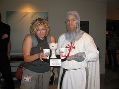 The Grail Knight asks Starbuck to choose wisely. She chooses Starbucks.