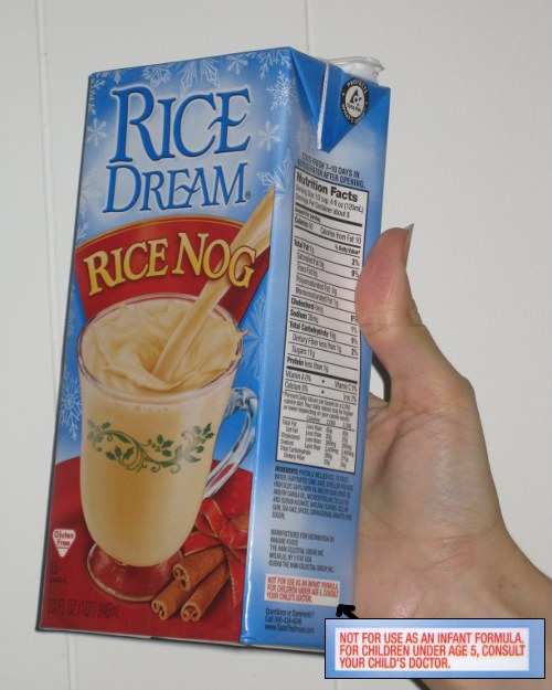 Rice Dream: Rice Nog - Do Not Use as Infant Formula Rice Dream: Rice Nog - Do Not Use as Infant Formula
